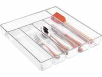 iDesign Linus Besteckkasten, großer Schubladen Besteckeinsatz aus Kunststoff mit