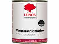 LEINOS Wetterschutzfarbe 750 ml | Rebschwarz Holzlasur für Holzfassaden Fenster