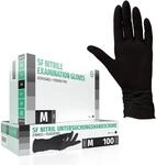 SF Nitrilhandschuhe M Schwarz &ndash; 100 St&uuml;ck Einweghandschuhe, latexfrei | Puderfreie