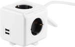 Allocacoc 1407/DEEUPC PowerCube DuoUSB Extended DE 3m, 4X Verteiler, 230V Schuko