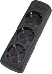 as - Schwabe 3-fach Steckdosenleiste Schwarz 230V/16A - ohne Zuleitung - Steckdosen