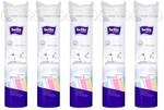 Bella Cotton Wattepads 100% Baumwolle, Doppelte Textur Rund und Fusselfrei, 5er Pack