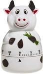 TFA Dostmann Kuh Analoger K&uuml;chen-Timer, 38.1007, Eieruhr, mit Metall-Aufzugswerk,