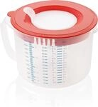 Leifheit 3in1 Messbecher 2,2L R&uuml;hrbecher mit Spr&uuml;tzschutz und Verschlussdeckel zum