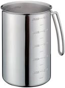 K&uuml;chenprofi Messbecher mit Griff aus Edelstahl in der Farbe Silber 1L, Ma&szlig;e: 16cm x