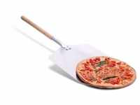 culinario Pizzaschaufel mit Holzgriff, Pizzaheber aus Aluminium, 35,5 x 30,5 cm,