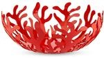 Alessi ESI01/29 R Mediterraneo Obsthalter aus Edelstahl, epoxidharzlackiert, rot, &Oslash;