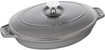 STAUB Ofenform/Servierplatte/Auflaufform mit Deckel, oval, 23 cm, 1 l, aus Gusseisen,