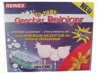 Reinex Geschirrspül- Tabs - leicht löslich - tadellose Reinigung - 40 Stück
