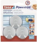 tesa Powerstrips Haken Small RUND - Selbstklebender Wandhaken f&uuml;r Glas, Kacheln,