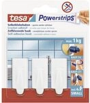 tesa Powerstrips Haken Small TREND - Wei&szlig; - 1 kg Halteleistung | 3 selbstklebende