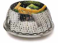 KitchenCraft Edelstahl-Dampfkorb, aufklappbar, 28 cm