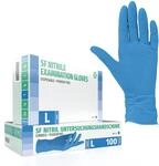 SF Nitrilhandschuhe L Blau &ndash; 100 St&uuml;ck Einweghandschuhe, latexfrei | Puderfreie