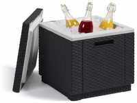 Allibert 212159 Kühlbox/Beistelltisch Ice Cube, Rattanoptik, Kunststoff,...