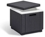Allibert 212159 K&uuml;hlbox/Beistelltisch Ice Cube, Rattanoptik, Kunststoff,...