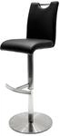 Robas Lund Barstuhl Schwarz 360&deg;drehbar mit Kunstlederbezug, belastbar bis 120...