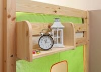 TiCAA Einh&auml;ngeregal f&uuml;r Hochbett und Etagenbett, Bettregal aus Kiefer Massivholz,