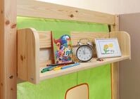TiCAA Einh&auml;ngeregal f&uuml;r Hochbett und Etagenbett, Bettregal aus Kiefer Massivholz,