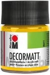 Marabu 14010005021 - Decormatt Acryl Mittelgelb 021, 50 ml, samtmatte Acrylfarbe auf