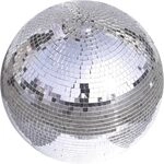EUROLITE Spiegelkugel silber (40 cm) | Sicherheits-Spiegelkugel mit zweiter &Ouml;se