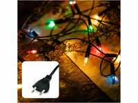 hellum Lichterkette innen 35er, 5,1m Weihnachtsbaum Lichterkette bunt, mini