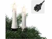 hellum Christbaumbeleuchtung für innen & außen, 30x Riffel-Kerzen, Schaft...