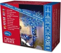Konstsmide Micro LED Lichterkette, 40 blaue Dioden, 24V Au&szlig;entrafo, schwarzes...