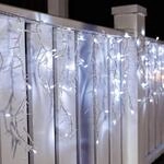 hellum LED Lichterkette au&szlig;en, Eiszapfen-Lichtervorhang, 100 LEDs, 25 Str&auml;nge,