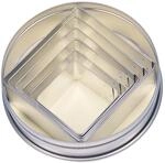 St&auml;dter 008090 Ausstechformen in Dose Quadrat 6-er Set, Edelstahl
