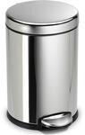 simplehuman CW1851CB 4,5 Liter, runder Treteimer, kleiner M&uuml;lleimer Bad...