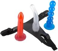 Orion 522740 Strap-on! Colour, 4-tlg. Umschnall-Set: Ouvert-Slip mit drei Dildos aus
