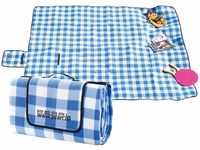 PEARL Picknickdecke: Fleece-Picknick-Decke mit wasserabweisender Unterseite,...