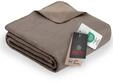 Ibena Dublin Kuscheldecke 150x200 cm - Wendedecke hellbrau espresso , angenehm warm