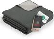 Ibena Dublin Kuscheldecke 150x200 cm - Wendedecke grau hellgrau, angenehm warm und