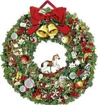Festlicher Weihnachtskranz (Adventskalender);Adventskalender, White