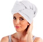 Erwin M&uuml;ller Turban, Haarturban mit Knopf wei&szlig; Gr&ouml;&szlig;e 28x70 cm - auch als