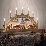 hellum Schwibbogen Weihnachten, Lichterbogen mit 10 Kerzen (+2 Ersatz) f&uuml;r Innen,