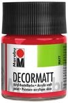 Marabu 14010005031 - Decormatt Acryl Kirschrot 031, 50 ml, samtmatte Acrylfarbe auf