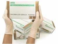 Latexhandschuhe 100 Stück Box (L, Weiß) Einweghandschuhe, Einmalhandschuhe,