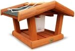 HABAU Vogelhaus Singdrossel aus Holz - Futterhaus zum Aufh&auml;ngen mit Futtersilo, 37 x