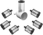 Kitchenaid KSMVSA+KSMEMVSC Gem&uuml;seschneider Set, Edelstahl, Silber, Wei&szlig;, 7- teilig