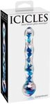 Icicles No.8 Blue Sprial Wave Glass Dildo