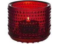 Iittala Teelichthalter, Glas, Rot, H 6,4cm