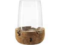 Leonardo 084416 Glas transparent, Holz, Holz Kerzenhalter