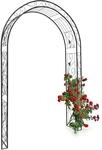 Relaxdays Rosenbogen Blatt mit Verzierung HBT 226 x 144 x 36,5 cm Rankhilfe und