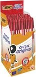 BIC Kugelschreiber Set Cristal Original, in Rot, Strichst&auml;rke 0,4 mm, 50er Pack,