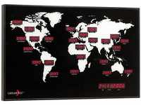 Lunartec Weltuhr: Digitale Weltzeit-Uhr mit 24 Weltstädten (Globus mit...