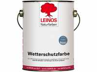 LEINOS Wetterschutzfarbe 2,5 l | Friesenblau Holzlasur für Holzfassaden Fenster
