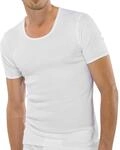 Schiesser Herren T-Shirt doppelripp 2er Pack, Farbe:Wei&szlig; (100);Gr&ouml;&szlig;e:5/M