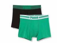 PUMA Herren Placed Logo Boxer Shorts, Grün, S EU
